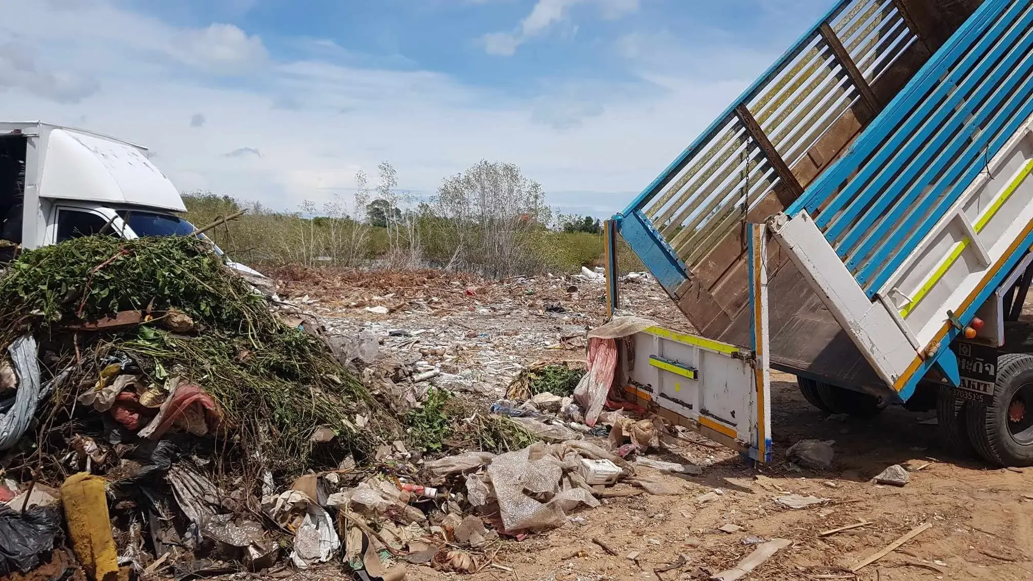 Disposing of the collected waste at the landfill