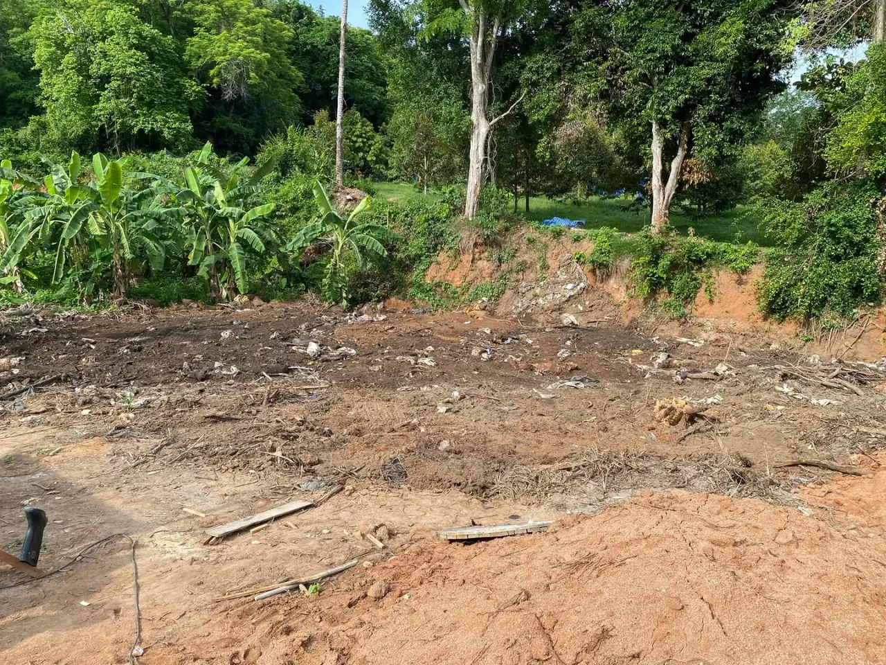Site after clearance - clean ground ready for the construction team to move in